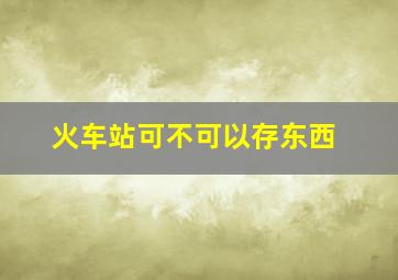 火车站可不可以存东西