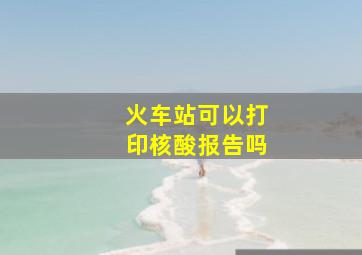 火车站可以打印核酸报告吗