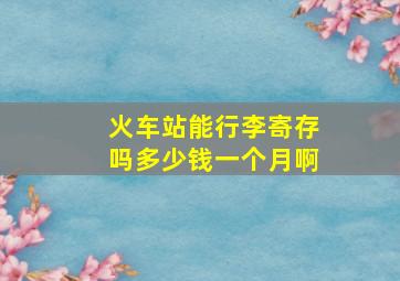 火车站能行李寄存吗多少钱一个月啊