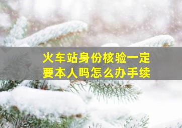 火车站身份核验一定要本人吗怎么办手续