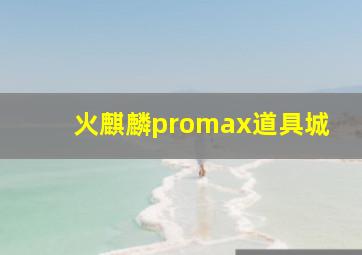 火麒麟promax道具城