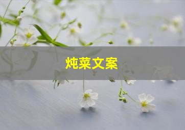 炖菜文案