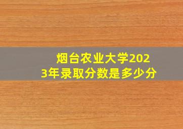 烟台农业大学2023年录取分数是多少分