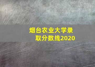 烟台农业大学录取分数线2020