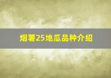 烟薯25地瓜品种介绍