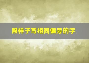 照样子写相同偏旁的字