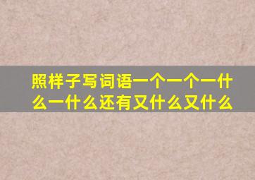 照样子写词语一个一个一什么一什么还有又什么又什么