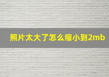 照片太大了怎么缩小到2mb