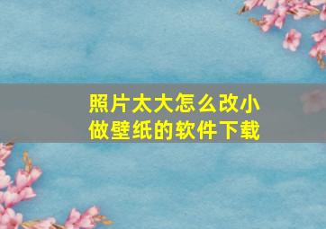 照片太大怎么改小做壁纸的软件下载