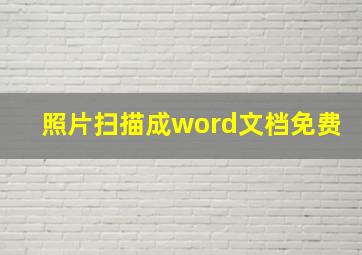 照片扫描成word文档免费