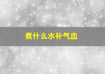 煮什么水补气血