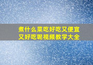 煮什么菜吃好吃又便宜又好吃呢视频教学大全