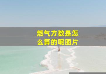 燃气方数是怎么算的呢图片