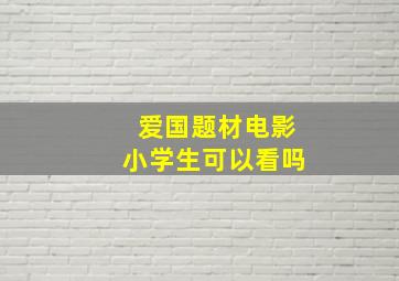 爱国题材电影小学生可以看吗