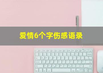 爱情6个字伤感语录