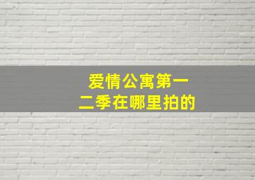 爱情公寓第一二季在哪里拍的