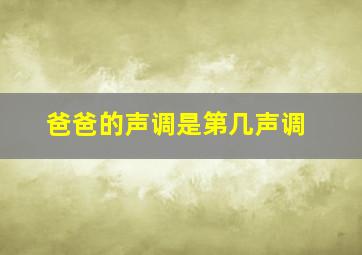 爸爸的声调是第几声调