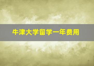 牛津大学留学一年费用