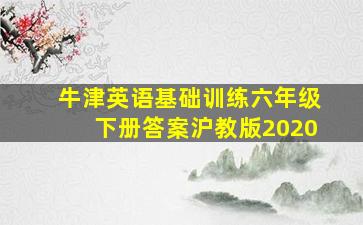 牛津英语基础训练六年级下册答案沪教版2020