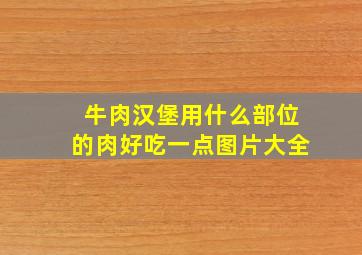 牛肉汉堡用什么部位的肉好吃一点图片大全