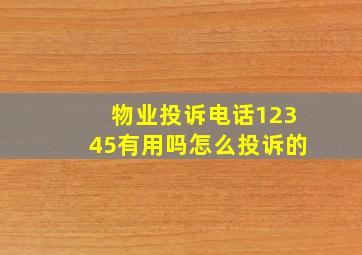 物业投诉电话12345有用吗怎么投诉的