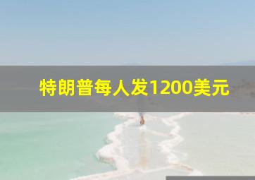 特朗普每人发1200美元