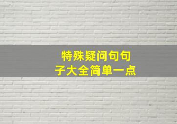 特殊疑问句句子大全简单一点