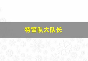 特警队大队长