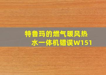 特鲁玛的燃气暖风热水一体机错误W151