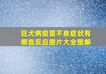 狂犬病疫苗不良症状有哪些反应图片大全图解