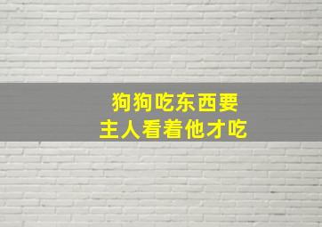 狗狗吃东西要主人看着他才吃