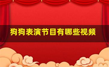 狗狗表演节目有哪些视频