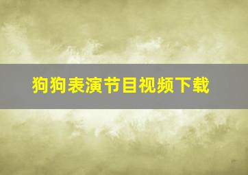 狗狗表演节目视频下载