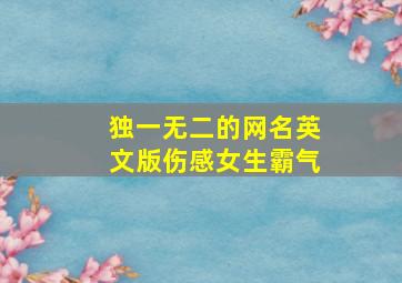 独一无二的网名英文版伤感女生霸气