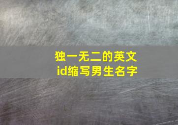 独一无二的英文id缩写男生名字