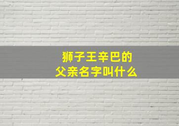 狮子王辛巴的父亲名字叫什么