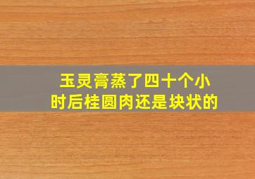 玉灵膏蒸了四十个小时后桂圆肉还是块状的