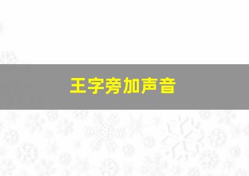 王字旁加声音