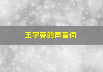 王字旁的声音词