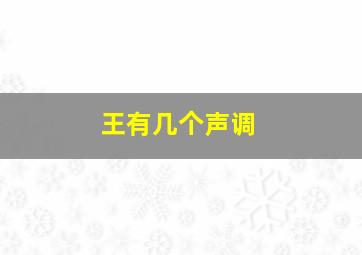 王有几个声调