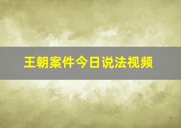 王朝案件今日说法视频