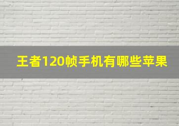 王者120帧手机有哪些苹果