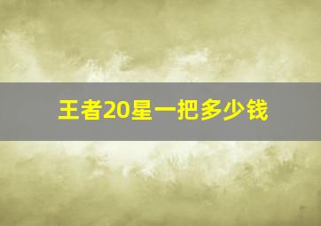 王者20星一把多少钱