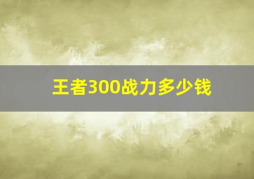 王者300战力多少钱