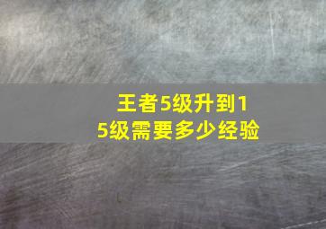 王者5级升到15级需要多少经验