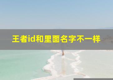 王者id和里面名字不一样