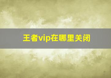 王者vip在哪里关闭