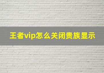 王者vip怎么关闭贵族显示