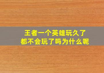 王者一个英雄玩久了都不会玩了吗为什么呢