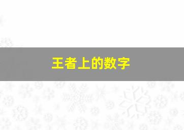 王者上的数字